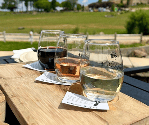 Red, white, and rose wine flight tasting from Sawtooth Winery