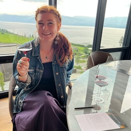 Idaho vineyard manager drinking wine