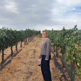 Emma Davidson in Idaho vineyard