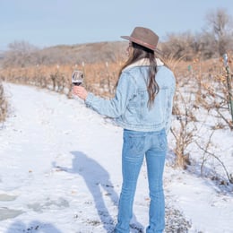 Caitlin in Holesinsky vineyard