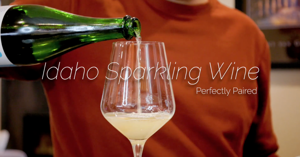 Idaho Sparkling Wine being poured into wine glass